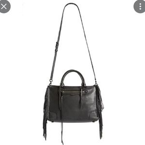 Rebecca Minkoff Regan Fringe Black Satchel